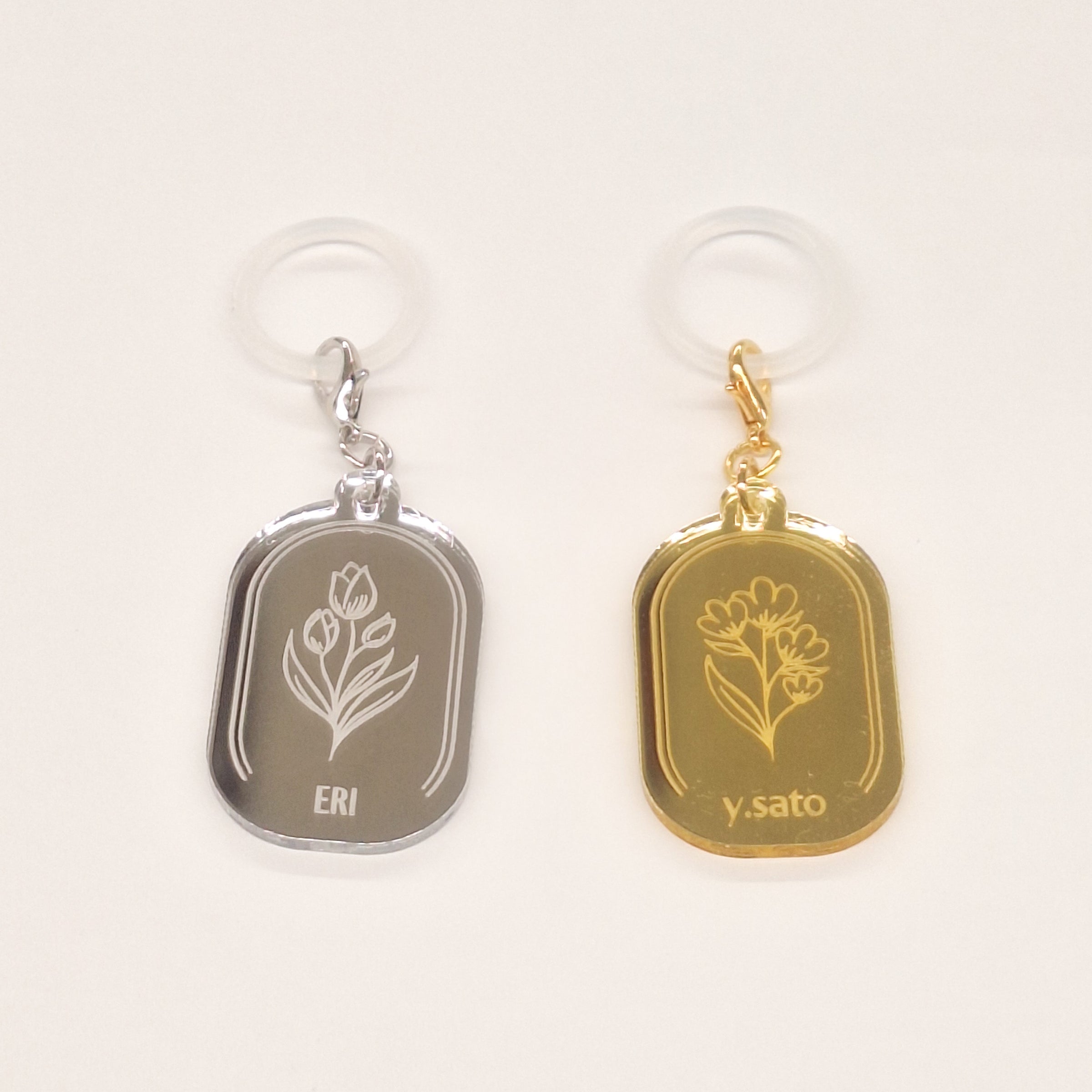 ゴールド 二重オーバルチャーム オリジナルチャーム【Oval Flower/Gold】 | ベビーロック